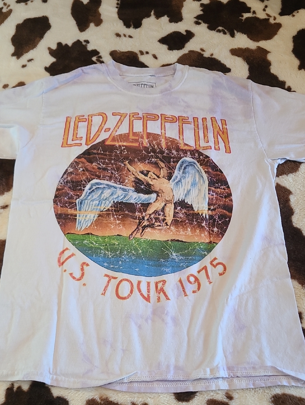 Zoey Zoso White Led Zeppelin Graphic Tee with Multicolor Print